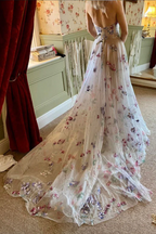 Stylish Lace Long A Line Prom Dress