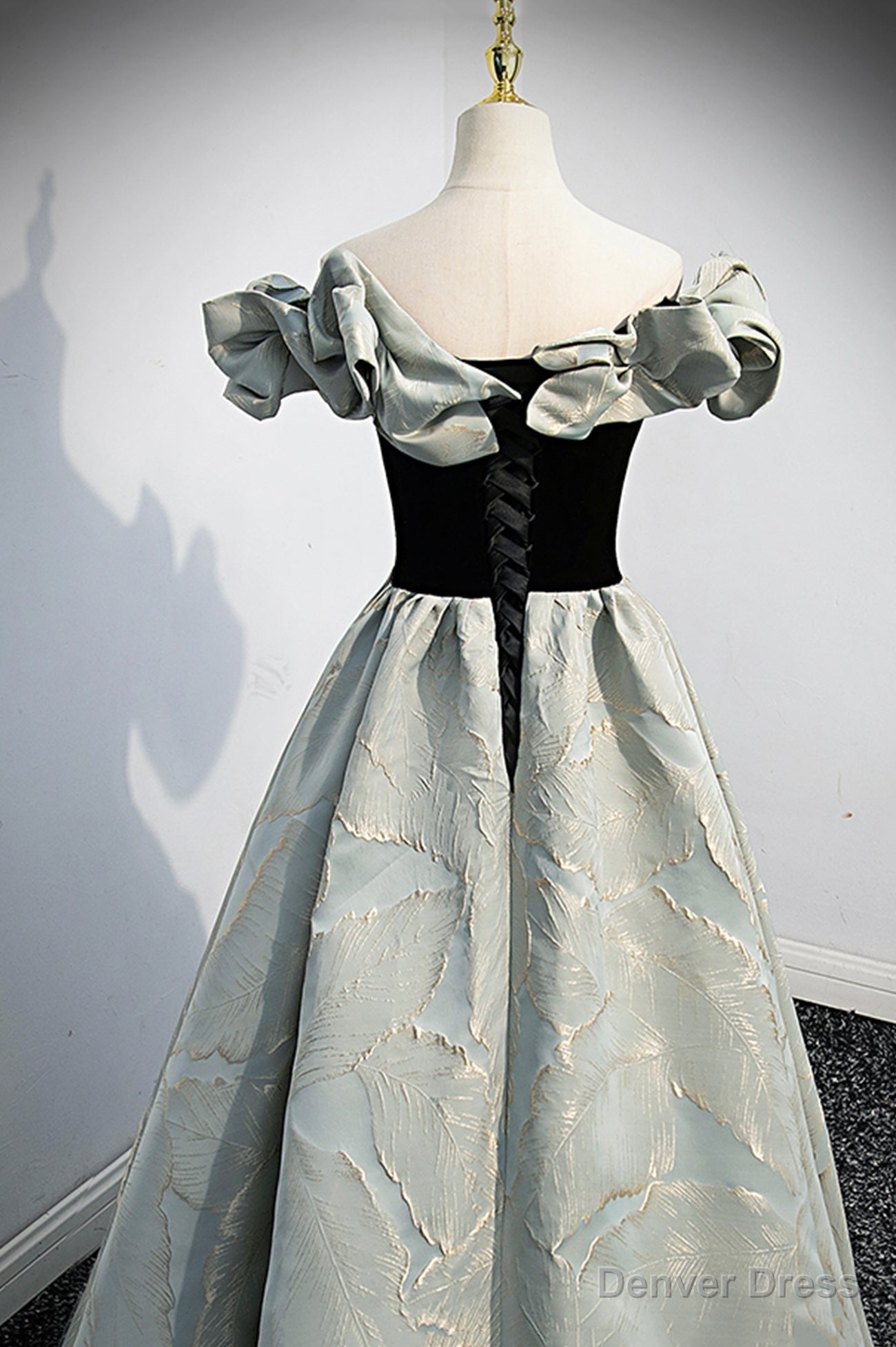 Stylish Satin Long A Line Prom Dress, Off the Shoulder Prom Dresses