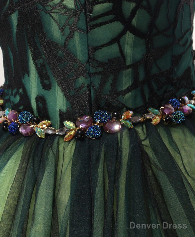 Stylish Tulle Lace Short Prom Dress, Cute Lace Evening Dress