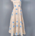 Sweet A-Line 3D Floral Embroidery Tulle Long Prom Dresses Evening Dresses