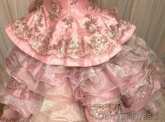 Sweet A-Line Strapless Satin Tulle Sequined Wedding Dress Beaded Diamond Long Ball Gown