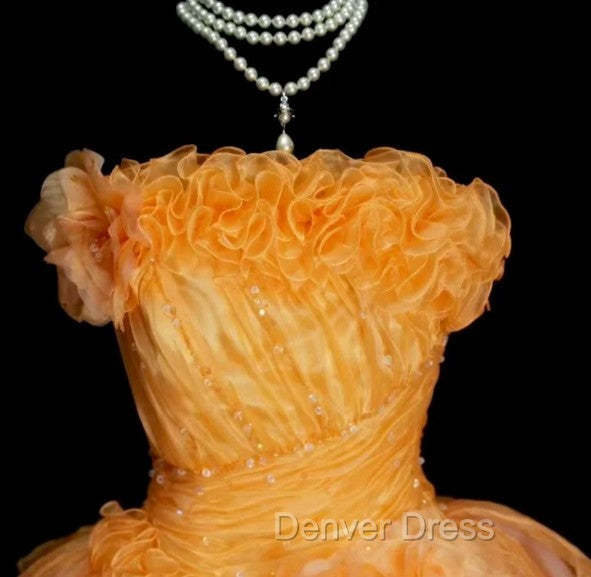 Sweet A Line Strapless Tulle Long Ball Gowns Prom Dresses