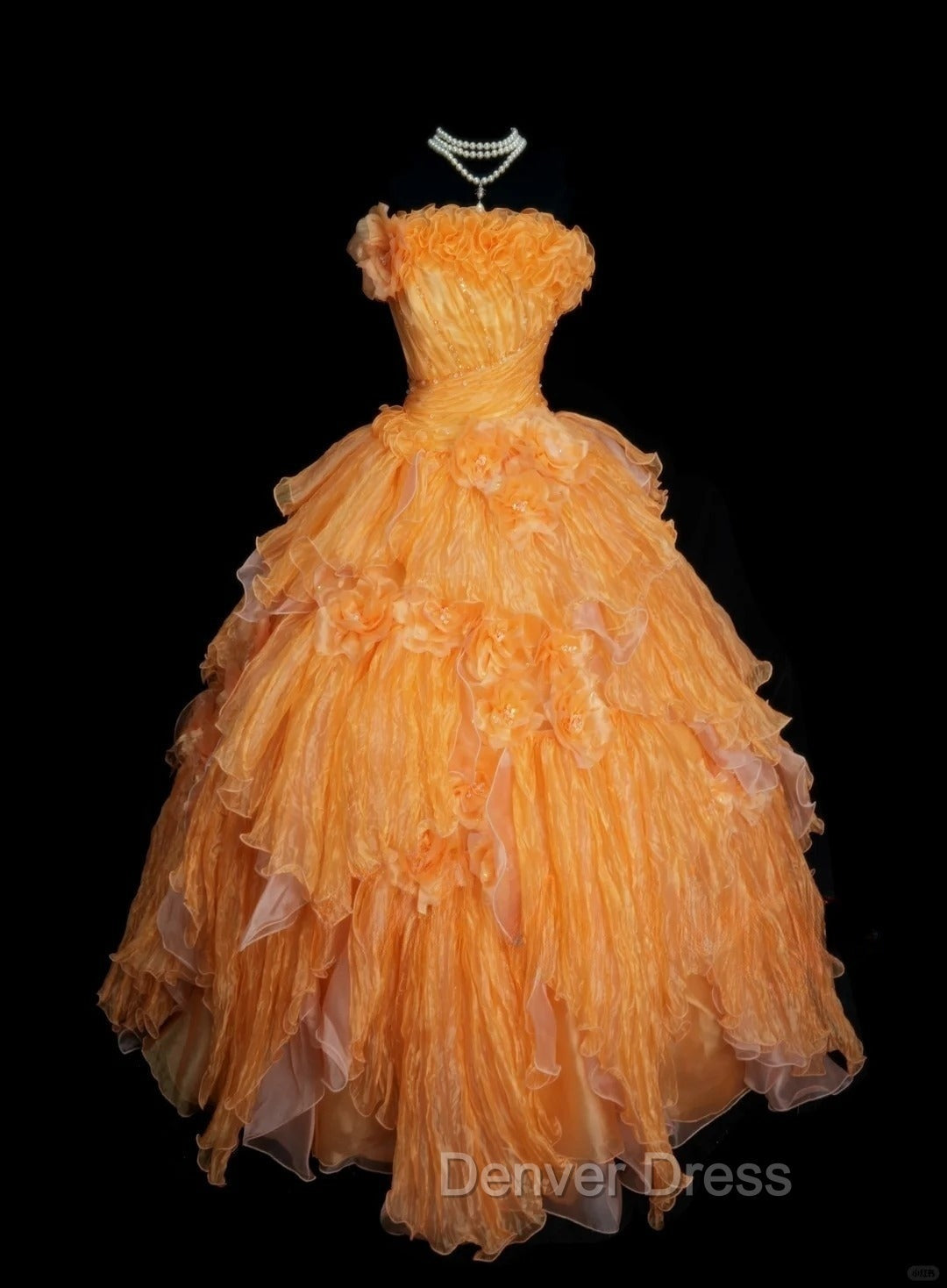 Sweet A Line Strapless Tulle Long Ball Gowns Prom Dresses