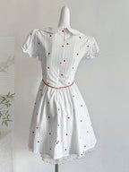 Sweet And Cute White Doll Collar Printed A-Line Short 16Th Birthday Homecoming Dresses