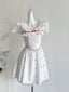 Sweet And Cute White Doll Collar Printed A-Line Short 16Th Birthday Homecoming Dresses