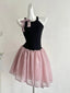 Sweet Black And Pink Polka Dot Halter Neck Chiffon Short Birthday Party Homecoming Dresses