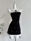 Sweet Black Baby Doll Collar Pearl Satin A-Line 17Th Birthday Homecoming Dresses