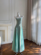Sweet A-Line Strap Chiffon Long Prom Dresses Evening Dresses