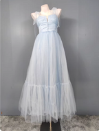 Sweet Green A-Line Tulle Long Prom Dresses Evening Dresses Bridesmaid Dresses