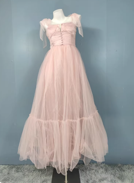 Sweet Green A-Line Tulle Long Prom Dresses Evening Dresses Bridesmaid Dresses