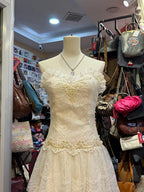 Sweet Ivory Heart-Shaped Neckline Embroidered Layered Lace Prom Dresses Evening Dresses