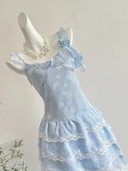 Sweet Light Blue Cake Skirt Multi-Layer Lace Chiffon Short 16Th Birthday Homecoming Dresses