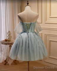 Sweet Light Green Tulle Homecoming Dress