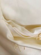 Sweet Light Yellow A-Line Spaghetti Strap Bow Satin Long Prom Dresses Evening Dresses Bridesmaid Dresses