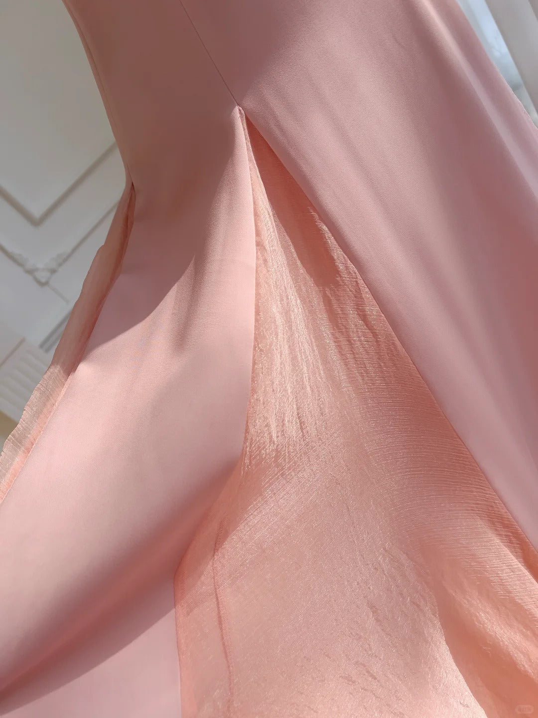Sweet Pink A-Line Strap Chiffon Long Prom Dresses Evening Dresses