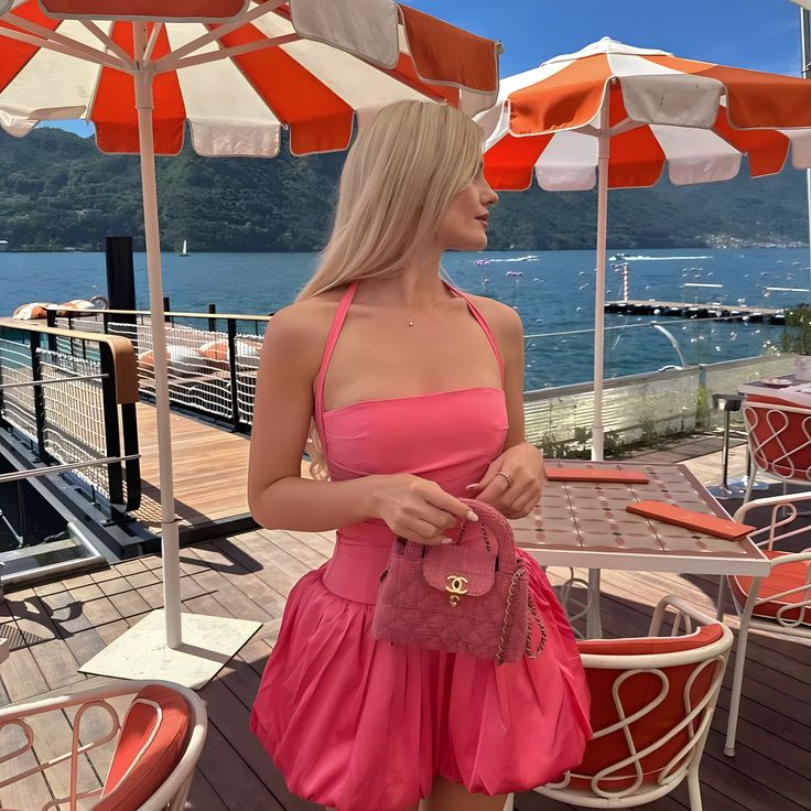 Sweet Pink Halter Neck Flower Bud Skirt 17Th Birthday Homecoming Dresses