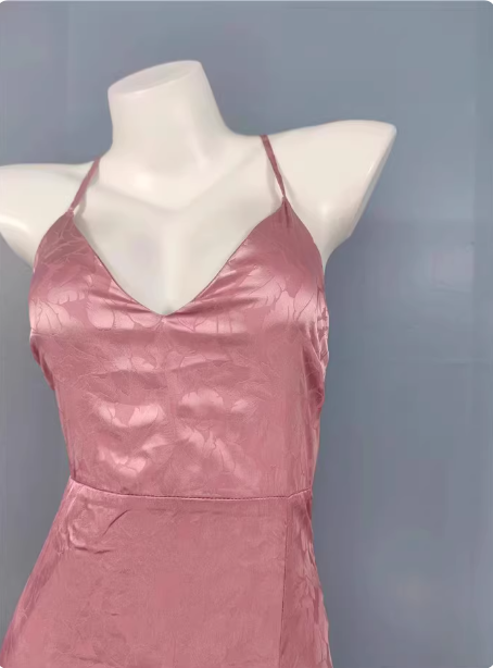 Sweet Pink Mermaid Cross-Ribbon Embroidered Satin Slit Long Prom Dresses Evening Dresses
