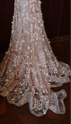 Sweet Pink Mermaid Sweetheart Neckline 3D Petal Tulle Long Prom Dresses Evening Dresses