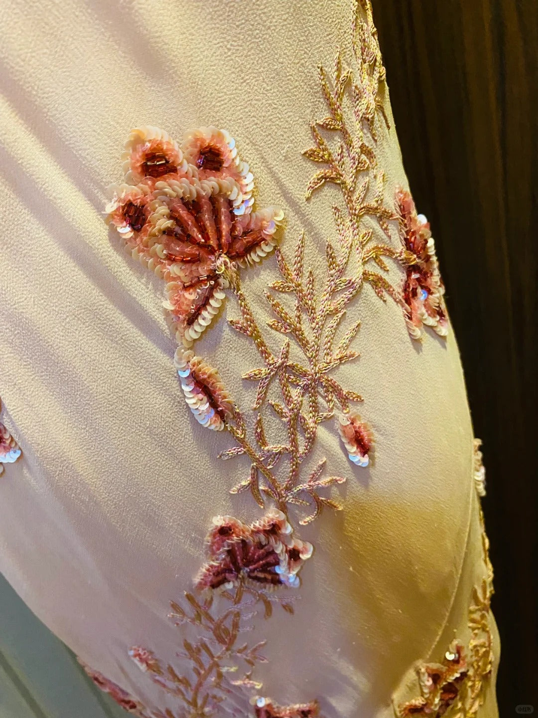 Sweet Pink Sequined Beaded Halter Chiffon Long Prom Dresses Evening Dresses