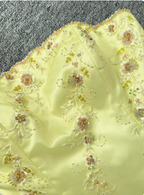 Sweet Princess Yellow A-Line Strapless Beaded Embroidered Tulle Long Prom Dresses Evening Dresses