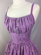 Sweet Purple Flower Embroidery Waist A-Line 16Th Birthday Homecoming Dresses