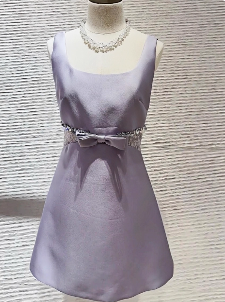 Sweet Purple Square Neck Bow Waist 17Th Birthday Homecoming Dresses Main image