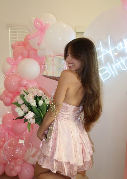 Sweet Satin Tube Top Herringbone Pink Dark Pattern A-Line 17Th Birthday Homecoming Dresses