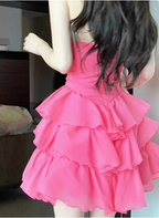 Sweet Sexy Pink Cake A-Line Mini Homecoming Dresses