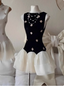Sweet Sleeveless Floral Satin Tulle Mini 17Th Birthday Homecoming Dresses