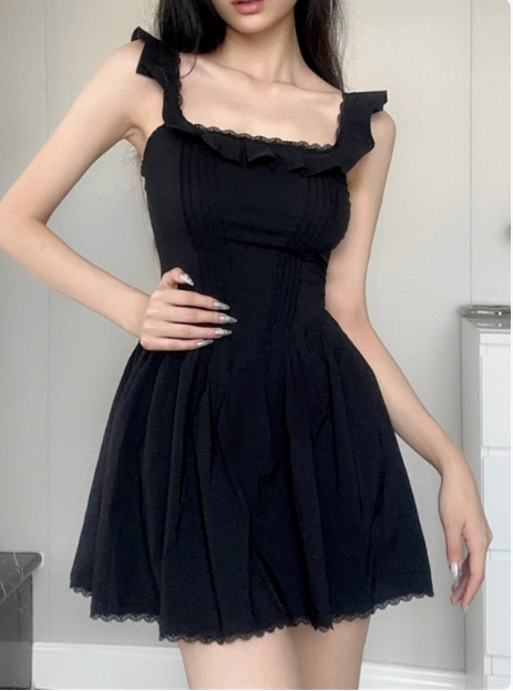 Sweet Square Neck Pleated Lace Waist 17Th Birthday Homecoming Dresses