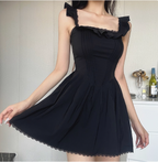 Sweet Square Neck Pleated Lace Waist 17Th Birthday Homecoming Dresses