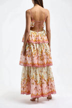 Sweet Straps Tiered A-Line Long Prom Dresses