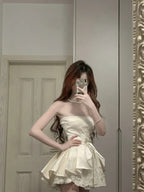 Sweet Tube Top Bow Lace Waist Mini 17Th Birthday Homecoming Dresses