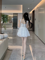 Sweet White Lace Strapless A-Line 17Th Birthday Homecoming Dresses