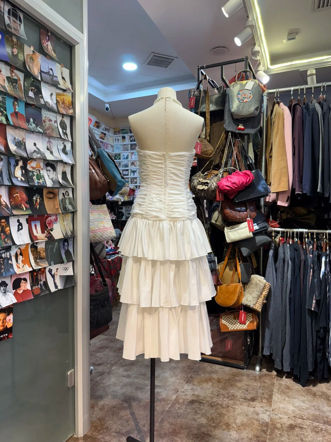 Sweet White A-Line Strapless Pleated Satin Prom Dresses Evening Dresses