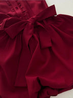Sweet Burgundy Lapel Bow Bud Mini 17Th Birthday Dresses Homecoming Dresses