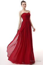 Sweetheart A Line Ruched Chiffon Long Prom Dresses