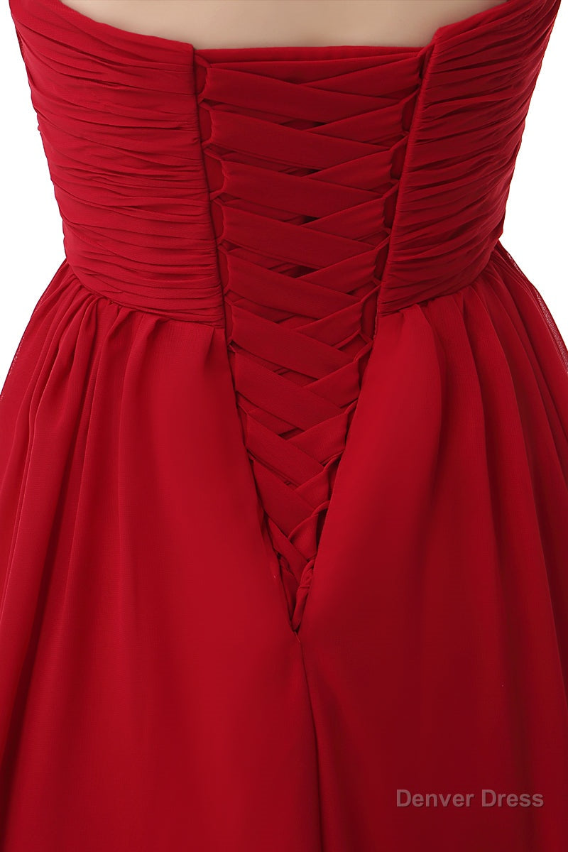 Sweetheart A Line Ruched Chiffon Long Prom Dresses