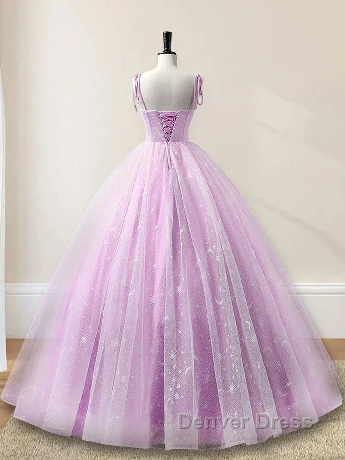 Sweetheart A-Line Tulle Long Prom Dresses Sleeveless Quinceanera Dresses Secondary image