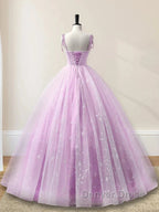 Sweetheart A-Line Tulle Long Prom Dresses Sleeveless Quinceanera Dresses