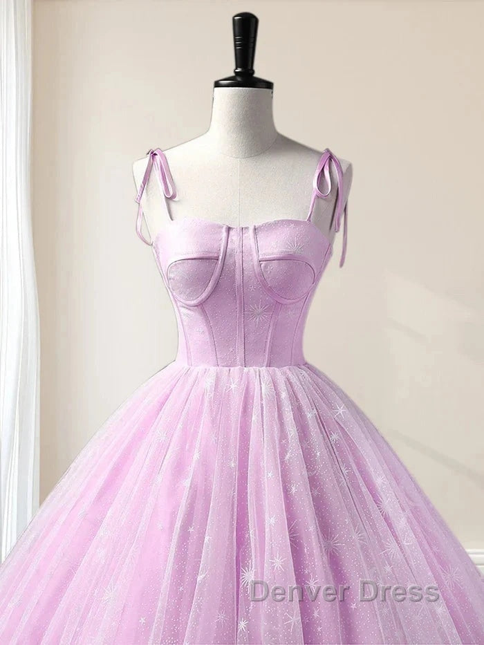Sweetheart A-Line Tulle Long Prom Dresses Sleeveless Quinceanera Dresses
