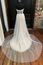 Sweetheart Appliques A Line Long Wedding Dresses
