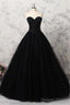 Sweetheart Black Crystals Prom Dresses Strapless Ball Gown Wedding Dresses