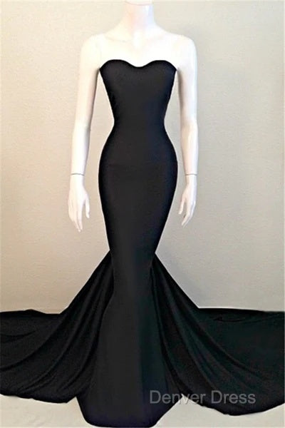 Sweetheart Black Trumpet New Arrival Evening Dresses Hottest Elegant Court Train Party Dresses Secondary image