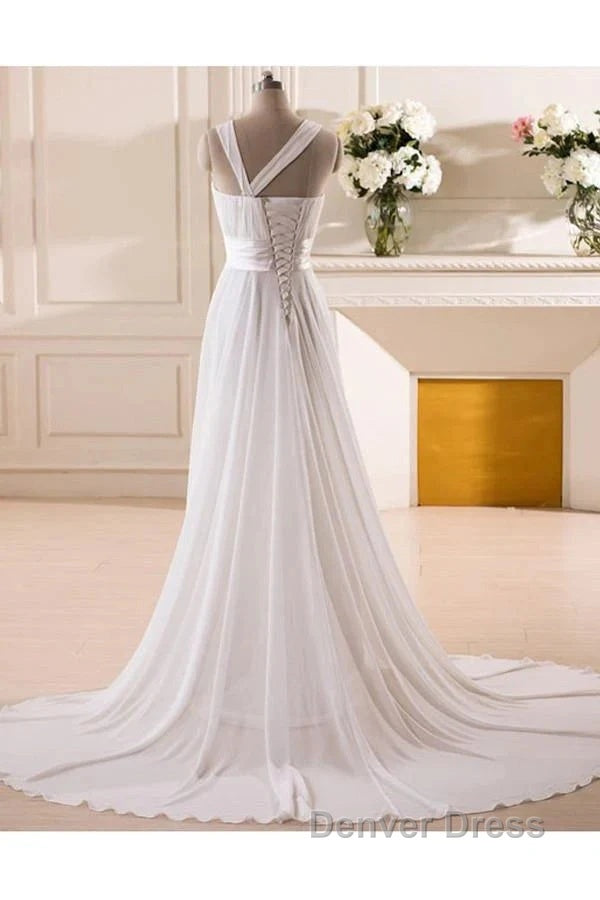 Sweetheart Chiffon Handmade Flower Wedding Dresses Secondary image