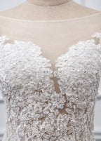 Sweetheart Lace Short Long Sleeves Wedding Dresses