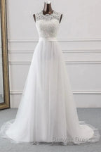 Sweetheart Lace Up Sleeveless Long Wedding Dresses