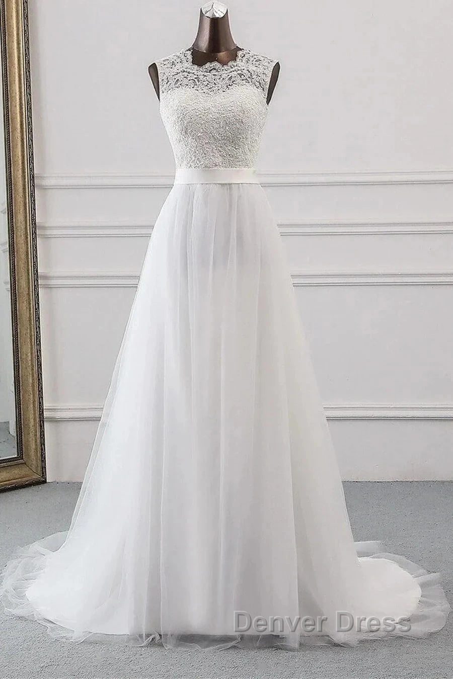 Sweetheart Lace Up Sleeveless Long Wedding Dresses