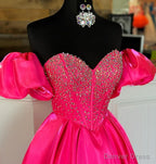 Sweetheart Neck Ball Gowns Long Prom Dresses with Beading