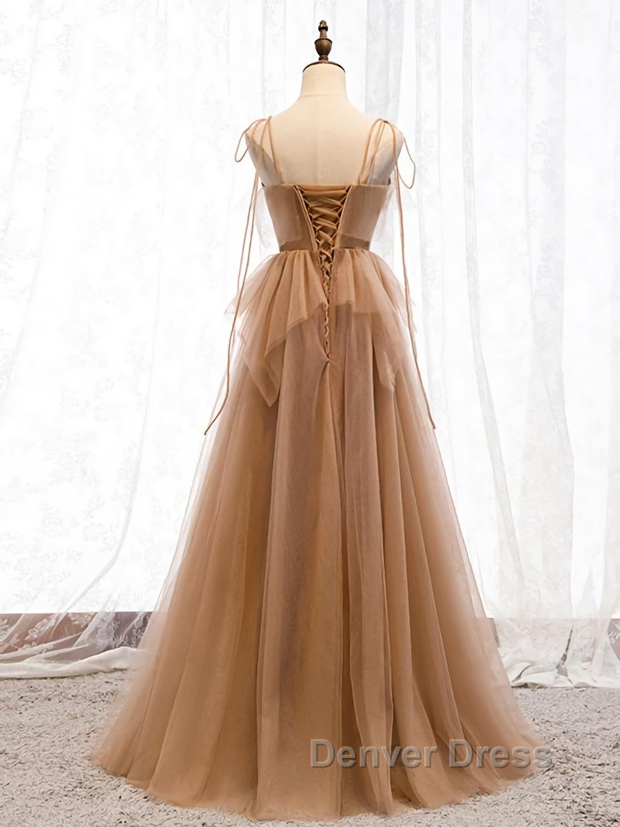 Sweetheart Neck Floor Length Champagne Lace Prom Dress, Long Champagne Lace Prom Dresses Secondary image